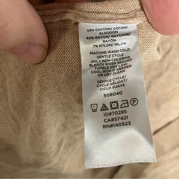 Loft outlet oatmeal/tan cardigan size large petite - Picture 3 of 5